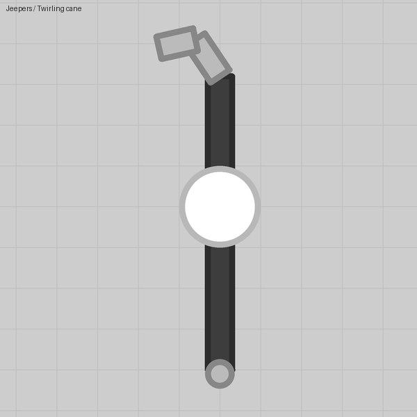 Jeepers' twirling cane